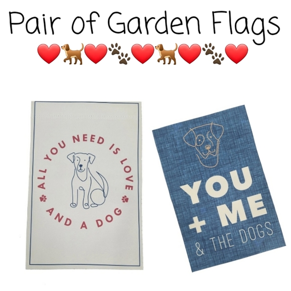 👀50% OFF - NWT‼️ Pair of Dog Inspired Garden Flags - Picture 1 of 10